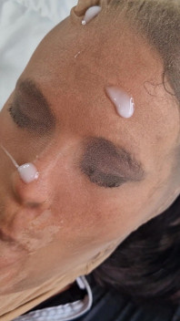 Sudut pandangan pertama Katy Kat Brown Nylon dan Tan Encasement Face