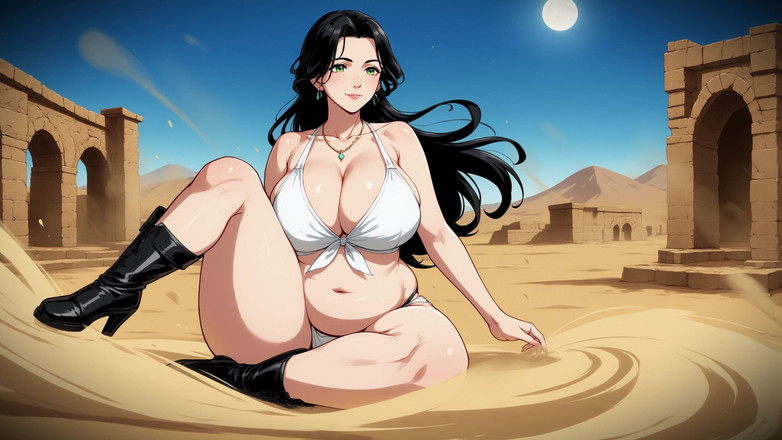 AI Porn: Cartoon-vrouwen in Woestijn Ai