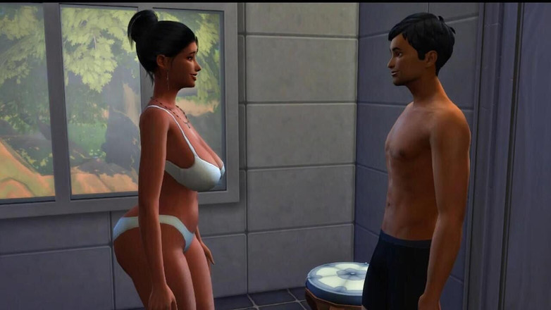 NaughtyPlayz: 継母のバスルーム掃除を手伝う