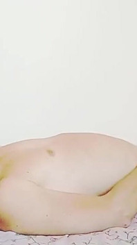 Sexy Blonde Crossdresser Pink Pantyhose Cums