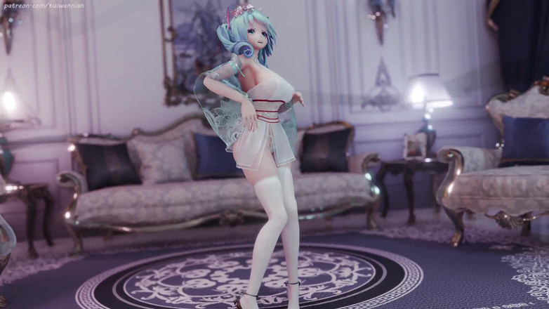 MikuMotion: Hatsune (g)i-dle - Queencard Reina Uniforme Erótico Striptease Pechos colosales temblando