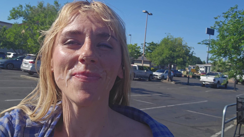 Sav Moolah: Petite Blonde Deepthroats Cock in Public Parking Lot