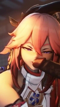 Yae Miko Worship's a Big Hilichurl Cock and Kisses It Passionately Genshin Impact 60 Fps HD