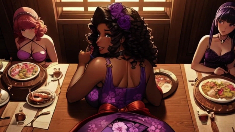 Spicy Toons: 내 여자는 추수 감사절에 모든 사람 앞에서 그녀의 안에 내 자지를 몰래 그래서 드레스를 입고 내 무릎에 앉아 있었다