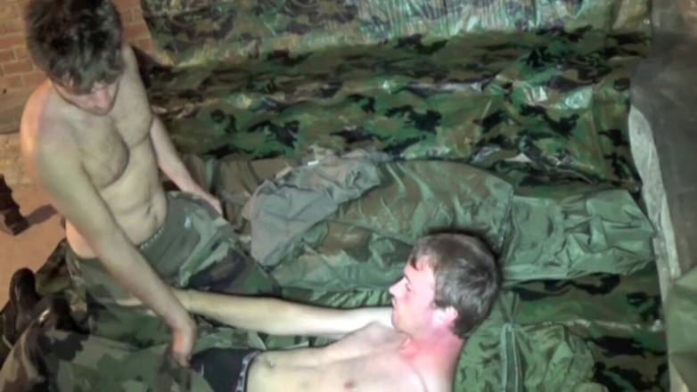 Crunch Boy: Two sexy military boys fuck in discret basement
