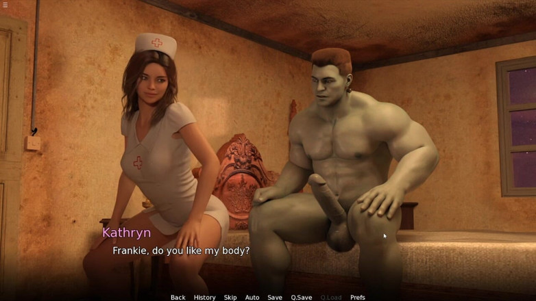 Future Money Man: Giant Muscular Guy Jerking Huge Cock Infront of Sexy Nurse