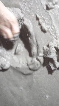 Beach Feet Covered in Wet Sand