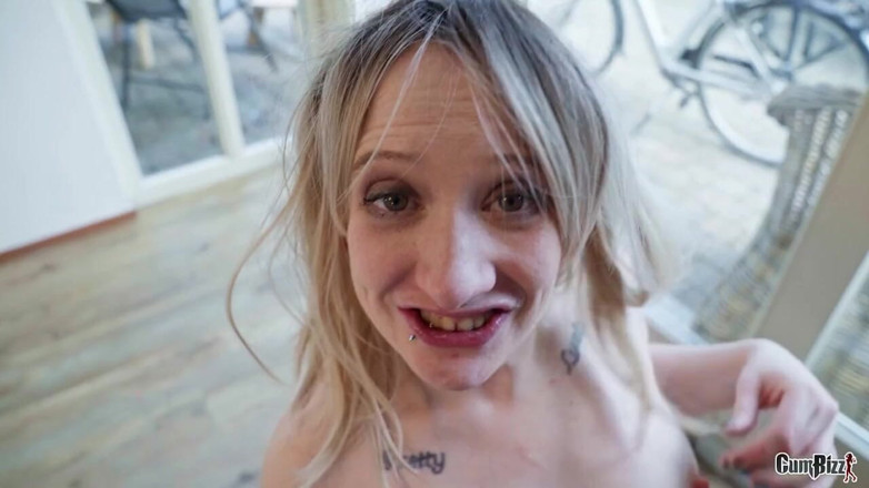 Cumbizz: Dirty Dutch Blonde Takes Bukakke &amp; Creampie Like a Whore