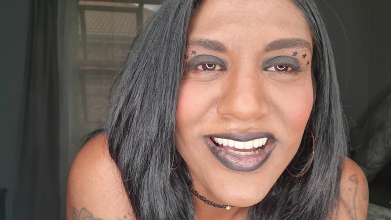 domslutfucker: Desi Slut Dirty Talking While Playing, Displaying Her Tongue and...