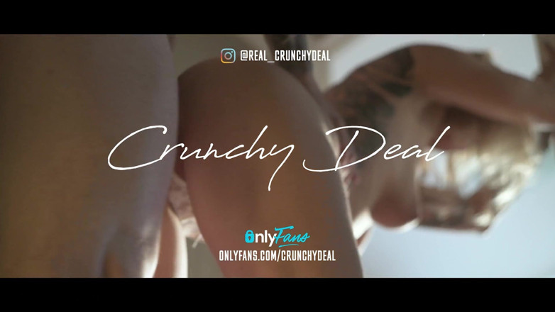 Crunchy deal: blonde with a pumped ass was doused with cum