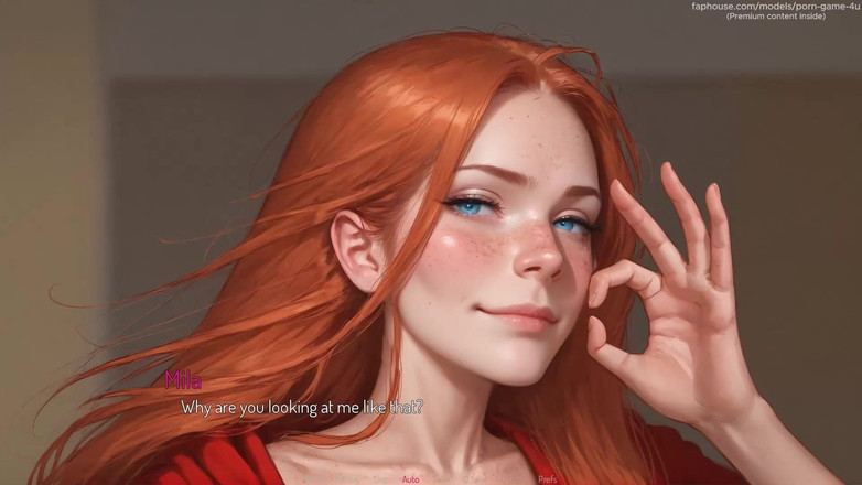 Porn game 4 u: 想象一下，这是鲍勃 - 淫荡的妻子米拉为弱小的戴绿帽子的丈夫骑乘巨大的假阳具 - mila ai - 由addont