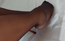 Coryna nylon: body pantyhose heels red