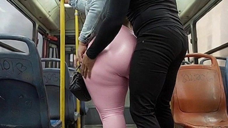 Xprohibidox1: Balaclava BBW Gets Ass in Tight Shiny Pink Pants - Public...