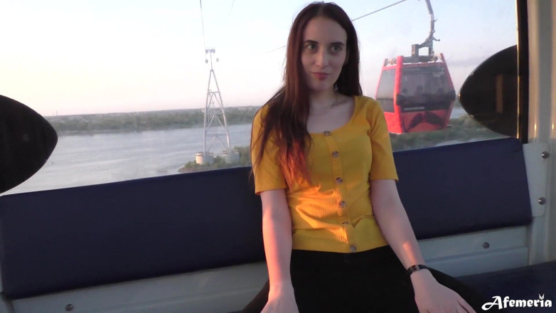 Afemeria: Funicular blowjob with cum in mouth