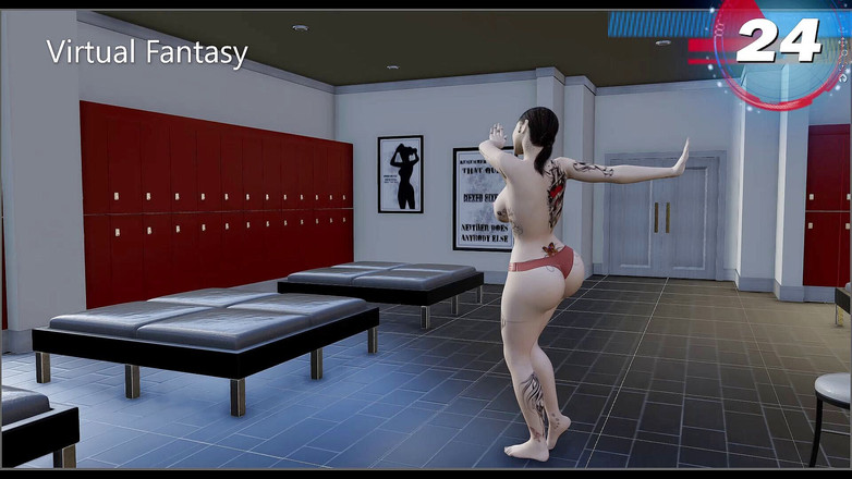 Virtual fantasy studio: De grosses femmes magnifiques se déshabillent dans les vestiaires en...