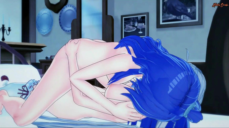 Hentai Smash: Tsubasa Kazanari rides Futa Chris Yukine’s girl dick, cums in...