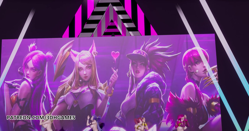 3D-Hentai Games: Black Pink - Comment tu aimes ce strip-tease, Ahri, Akali, Evelynn,...