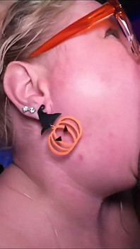 Throat Goblin 146 Busty Blonde with Orange Glasses Sucks Cock (amateur BJ)