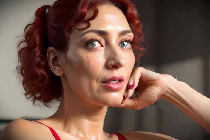 AI Porn: Rousse sexy, art numérique, animation 3D
