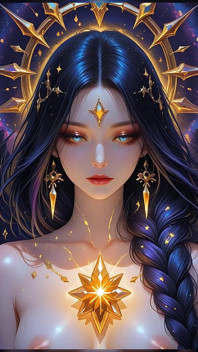 Void Empress of the Dark Matter Galaxy Crystal Cosmic Goddess Ai Art Slideshow