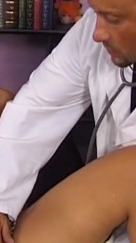 Redhead Nurse Spreads for Doctor Deep Exam