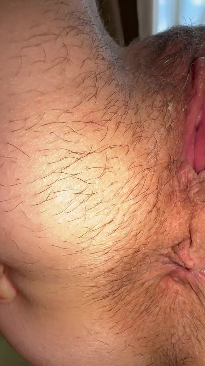 JuliaVeil: Full Bush Covered in Smegma &amp; Cream - Close up Hairy Pussy...
