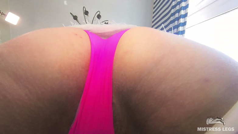 Mistress Legs: POV Face Sitting My Big Pink-panty Ass Jumping on Your...