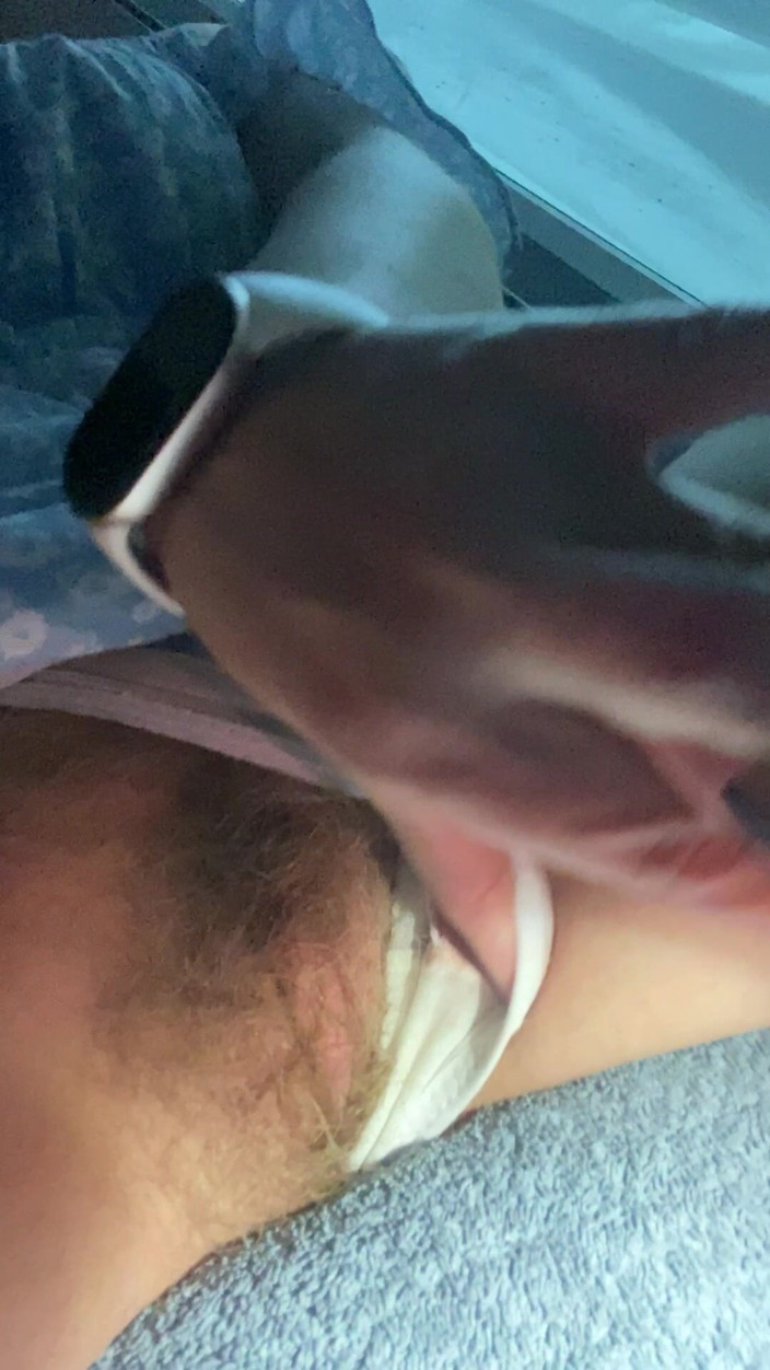 Hairy couple: Custom with Name Rene. Risky Balcony Teasing and Hairy Pussy...