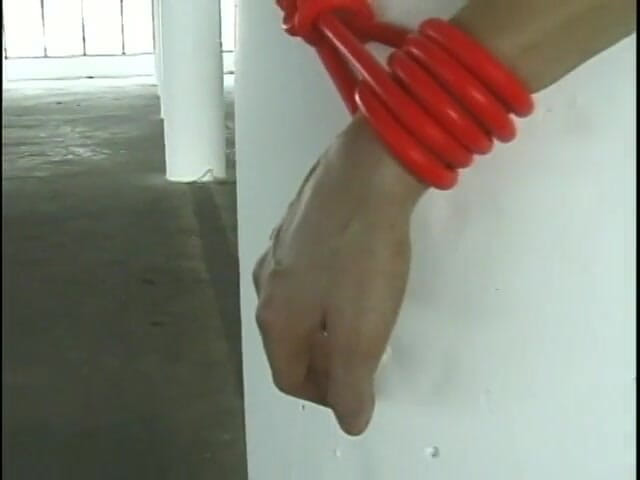 A Lesbian World: Blonde sub gets bounded to huge cement pole and punished