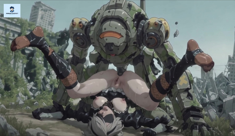Animatedfeet: 2b Nier Automata Anime Hentai Anal Mecha Sex în ciorapi