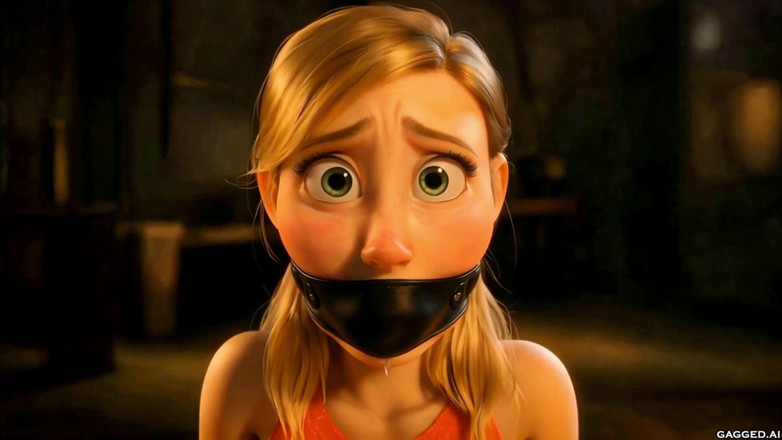 Gagged AI Cartoons: Olivia's Gag Ordeal