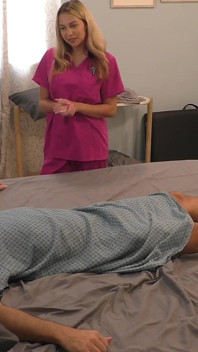 Goddess Tiff Nurse Puts Perv Patient in Chastity