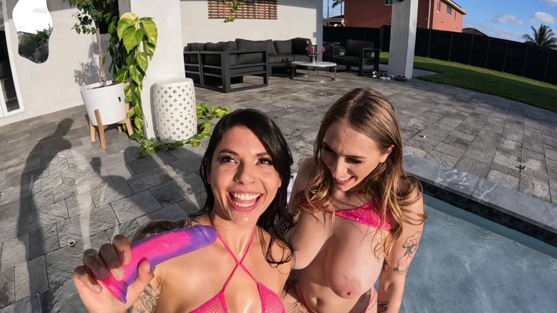 Angel Youngs: Poolside Threesome with Gina Valentina and Andre Rico