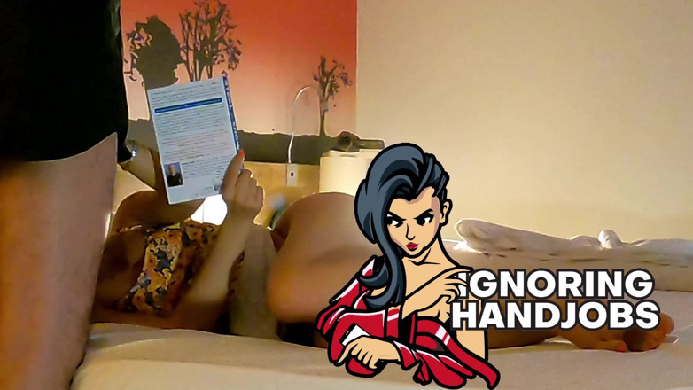 Ignoring Handjobs: Taboo Handjob with Lots of Precum in a Hotel Room