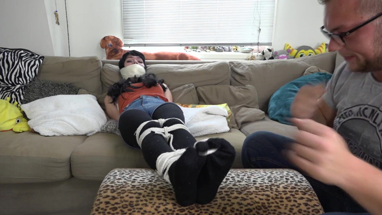 Restricting Ropes: Luna Grey - bound gagged tickled