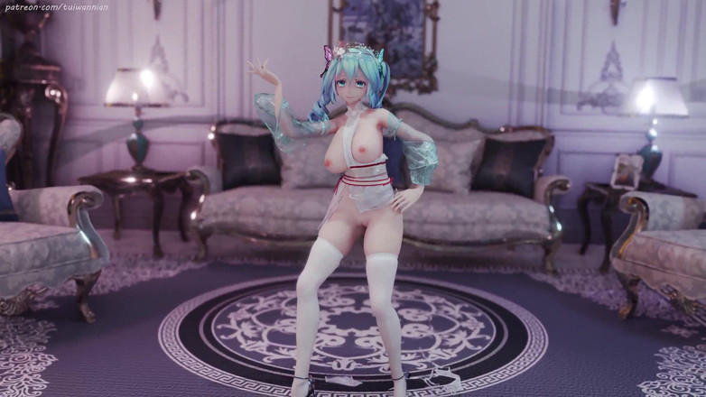 MikuMotion: Hatsune (g)i-dle - क्वीनकार्ड क्वीन कामुक वर्दी स्ट्रिपटीज़ विशाल स्तन मिलाते हुए