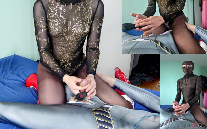 Nylon Xtreme: Elena clark nylon leotard thủ dâm