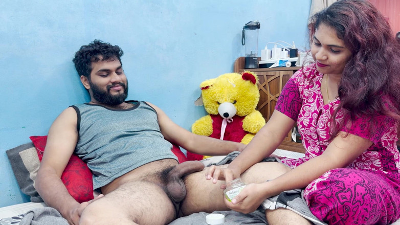 Vaishnavysharunraj: Step Sister Doing Penis Massage with Aloevera Gel