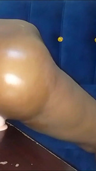 Caught Riding and Twerking on My White Cock Dildo
