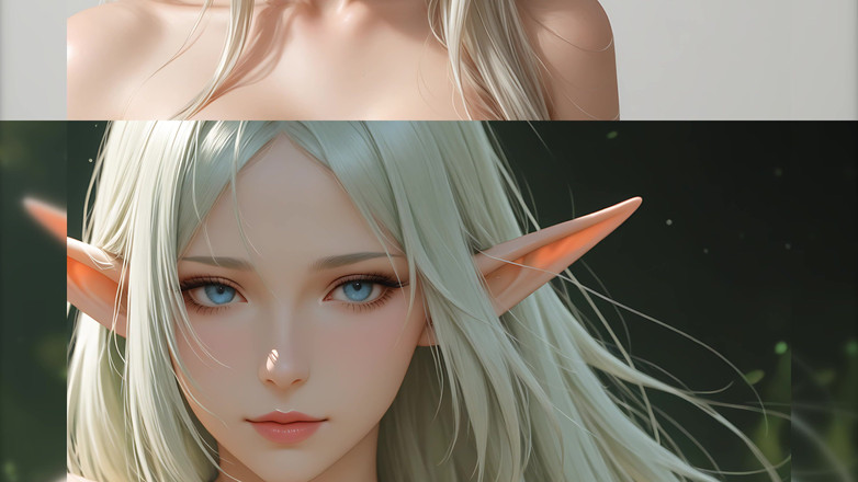 LustRender: Lustrender diaporama : une belle tête d’elfe nue tourne à droite - vidéo...