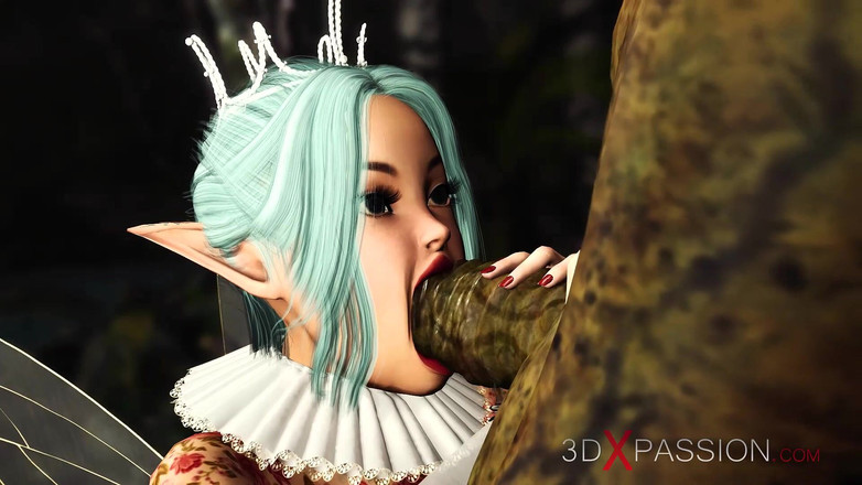 3dxpassion: Trojka s krásnou sexy vílkou a dvěma orky v nočním...