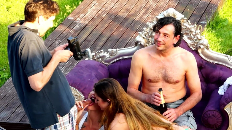 Fuck Cumshot Party: Buitenshuis dubbele penetratie groepseks wild neukfeest