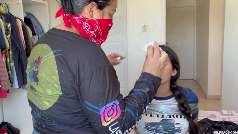Selfgags Latina Bondage: Fantasizing 18-year-old Taped &amp; Gagged by Masked MILF