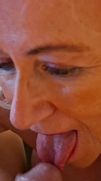 Mature Tgirl Deepthroats Her Own Throbbing Cock Drooling Everywhere