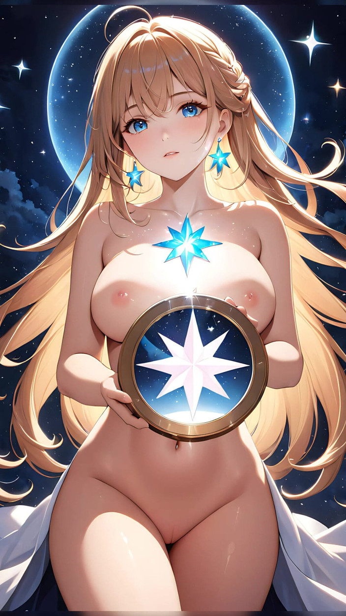 LustRender: Зоряні відображення - дівчина Аі тримає чарівне дзеркало