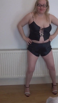 Striptease in Silk Lingerie and Heels