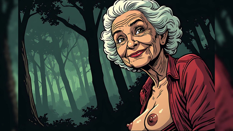 AI Porn: Topless tecknad farmor