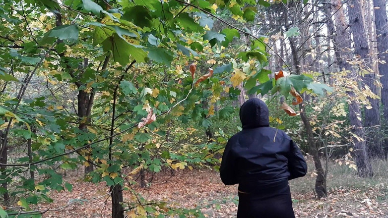 Lesbian-illusion: Schöner sex in der Öffentlichkeit im wald am feuer - Lesben-illusion