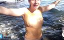 Ziva Fey: Ziva Fey - Getting wet fully clothed in the ocean