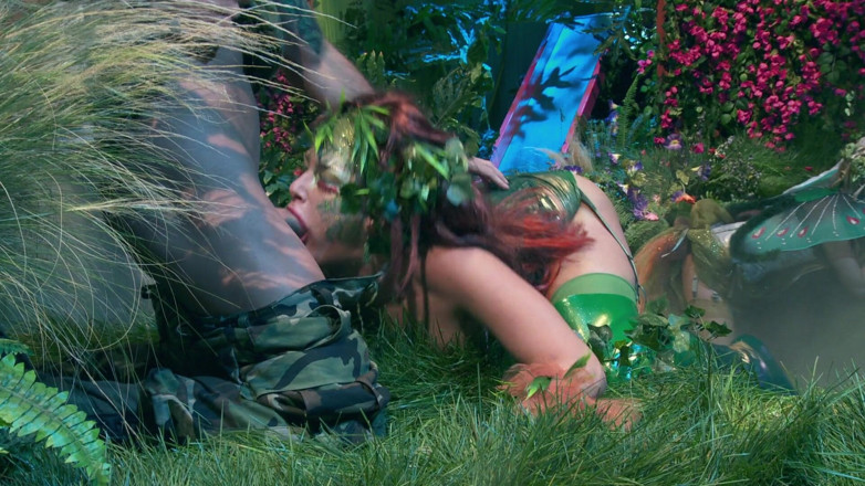 Superhero: Batman and Wonder girl got tricked by nature into outdoor...